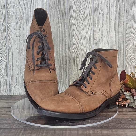 Thursday Boot Co. Men's 12.5 Brown Leather Cap Toe Lace Up Ankle Boots Everyday - Picture 1 of 12